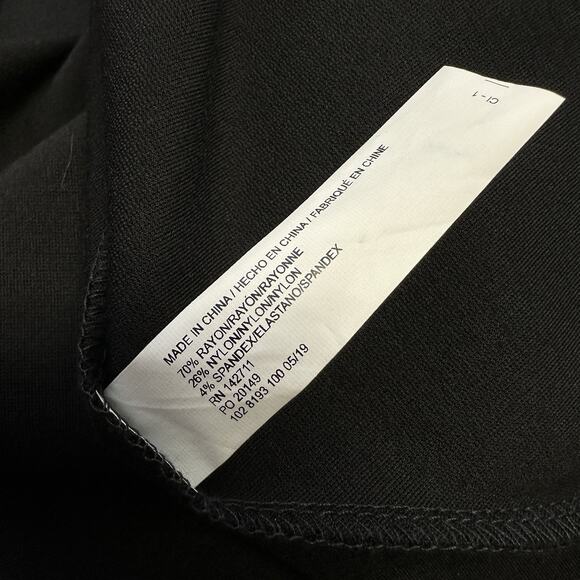 New Eloquii Black Puff Sleeve Peplum Blouse Top Scuba Ponte Back Zip Size 16 - Picture 11 of 12